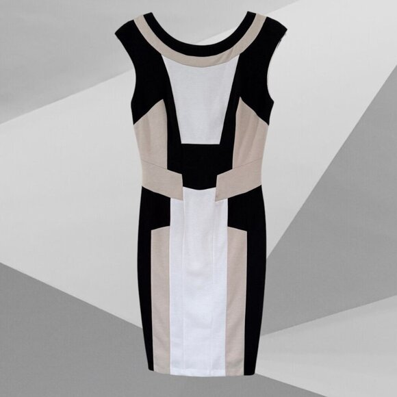 Jax Dresses & Skirts - Jax Geometric Color Block  Vintage 1950's Classic Style Sleeveless Pencil Dress